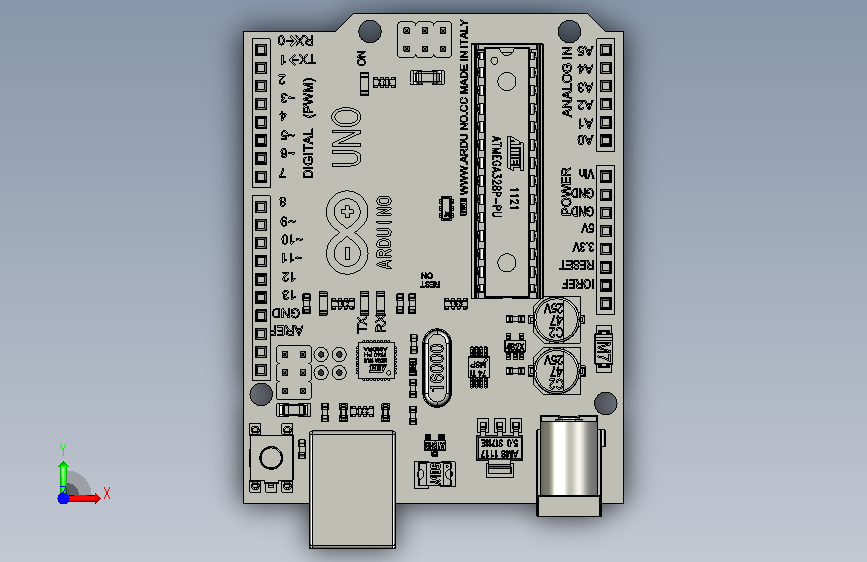 Arduino Uno R3嵌入式开发板 scdoc 正面视图