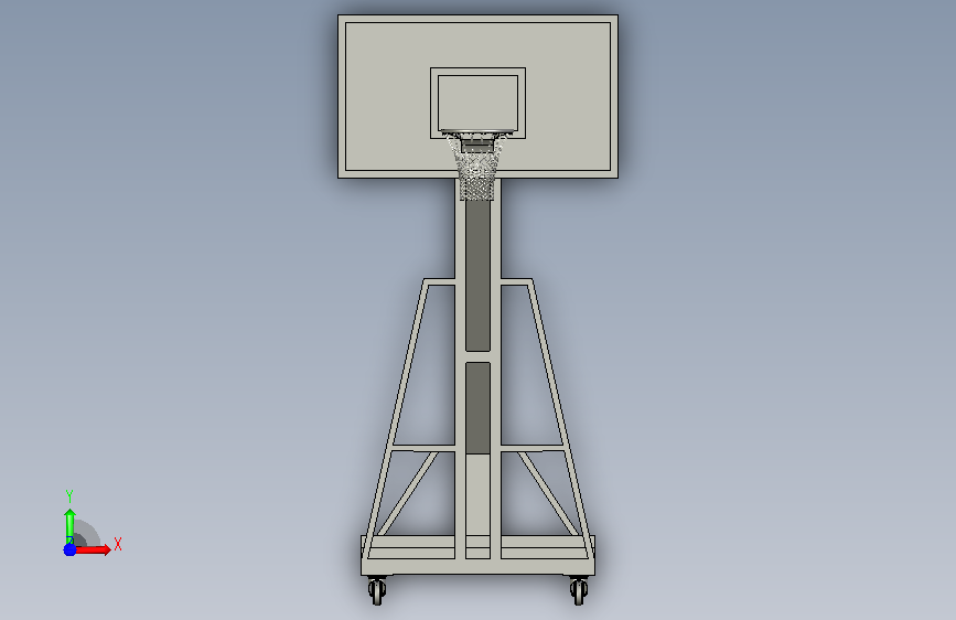 BASKETBALL HOOP篮球架 STP IGS格式 正面视图