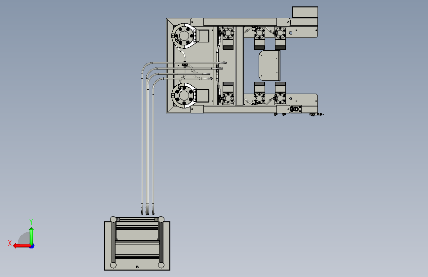 Detailed hydraulic riveting machine液压铆接机 STP格式 背面视图