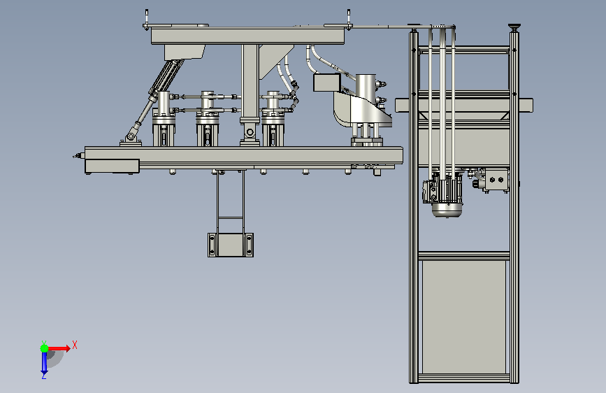Detailed hydraulic riveting machine液压铆接机 STP格式 俯视图