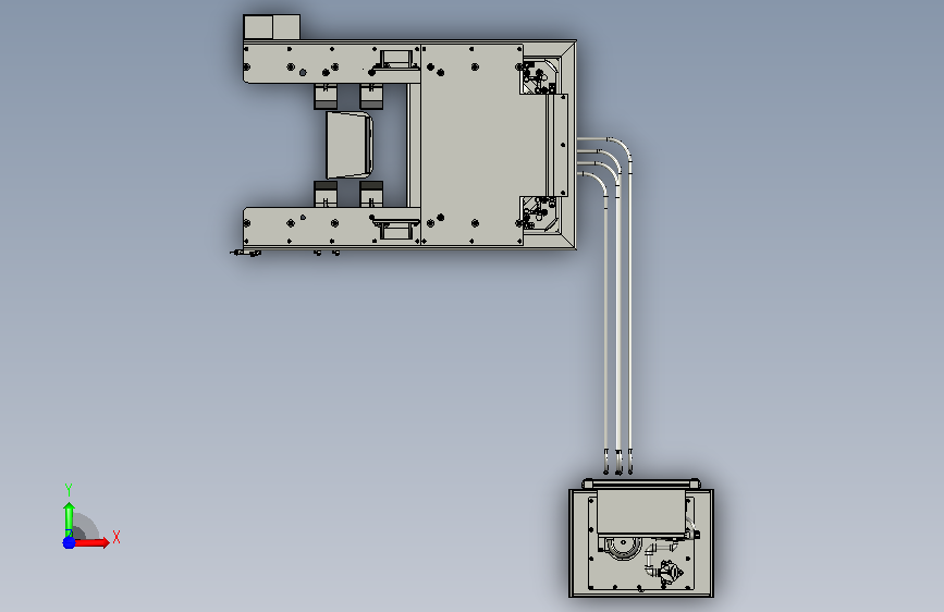Detailed hydraulic riveting machine液压铆接机 STP格式 正面视图