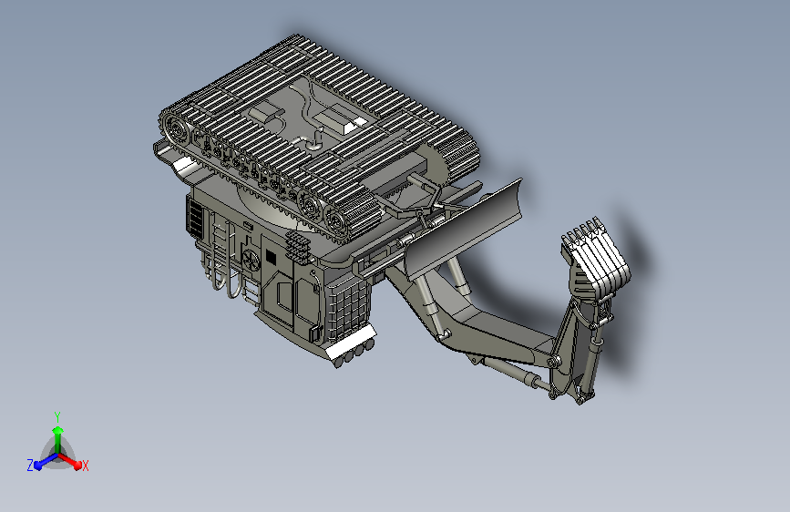 Merhaba excavator design挖掘机 STP IGS格式 主视图