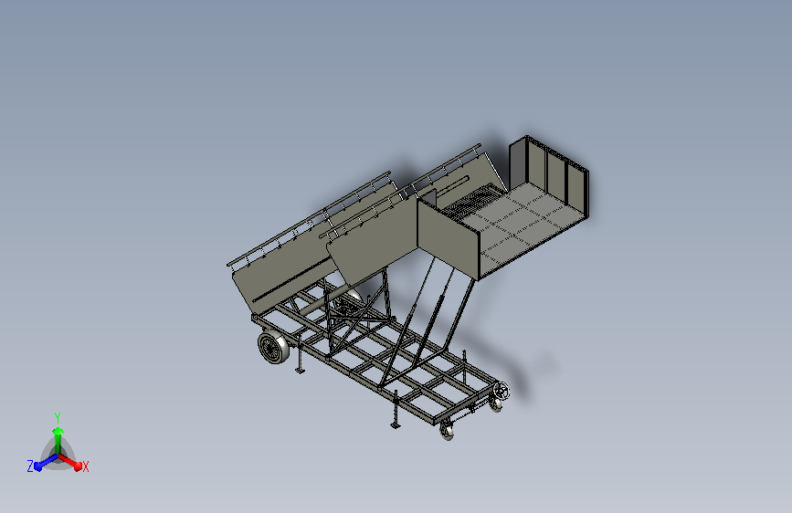 Movable ladder机场使用的可移动梯子 STEP格式