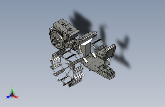Walking Tractor手扶拖拉机头结构 STEP格式