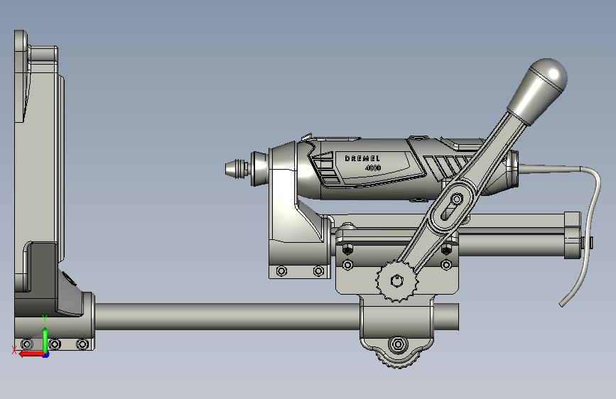 dremel drill press自制钻机 STEP格式 背面视图