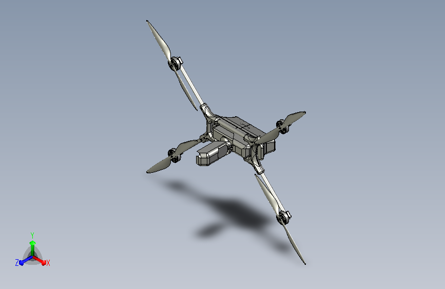 quadcopter碳纤维管四旋翼无人机 STEP格式