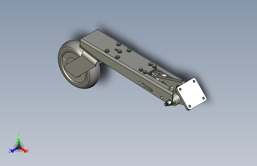 单臂稳定支架轮 STEP IGS格式