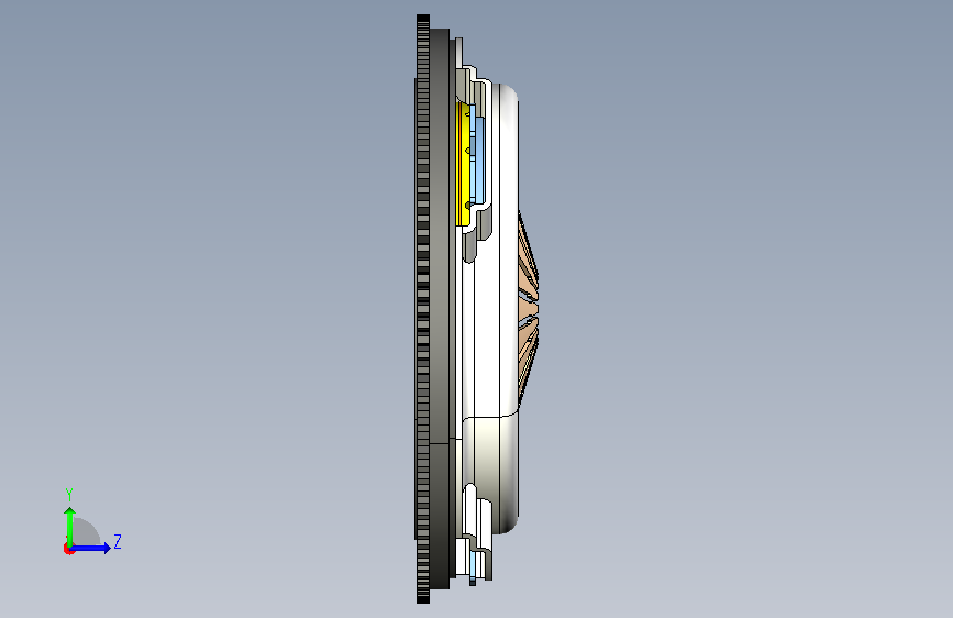 CATIA膜片弹簧离合器建模-1 (膜片弹簧、压盘及摩擦片的建模) 左侧视图