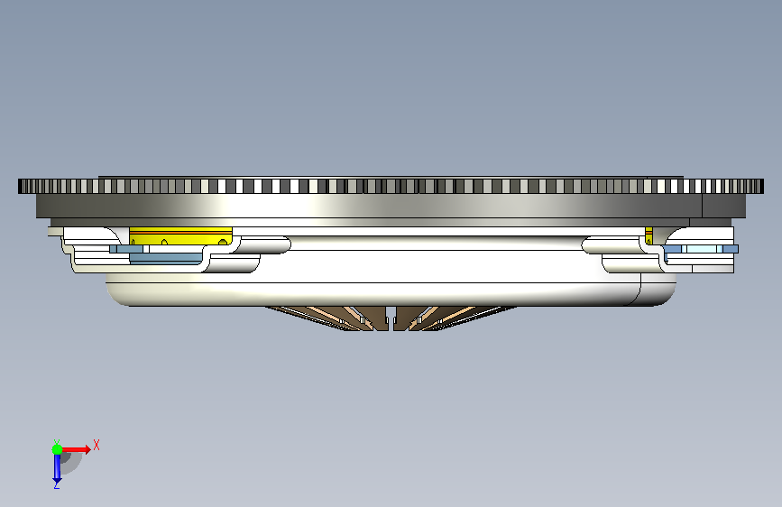 CATIA膜片弹簧离合器建模-1 (膜片弹簧、压盘及摩擦片的建模) 俯视图