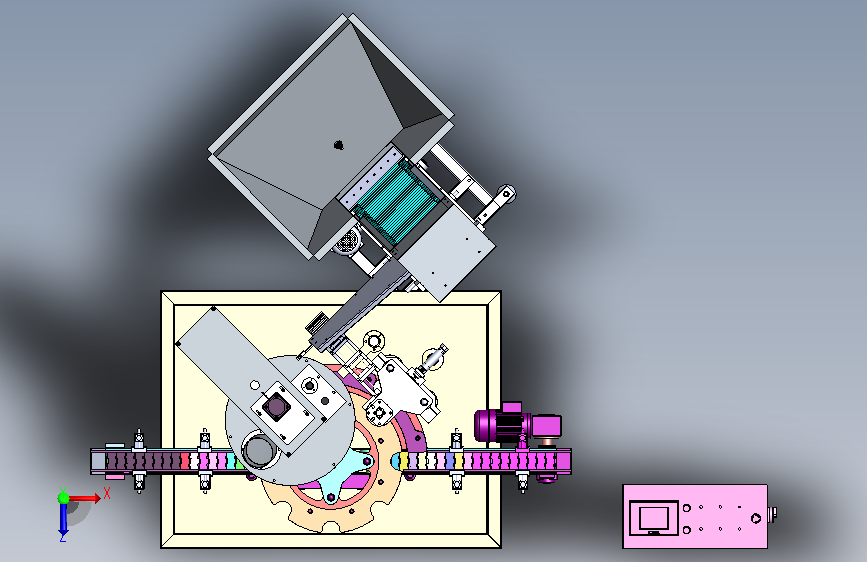 PP-1BP旋盖灌装小型一体机 俯视图