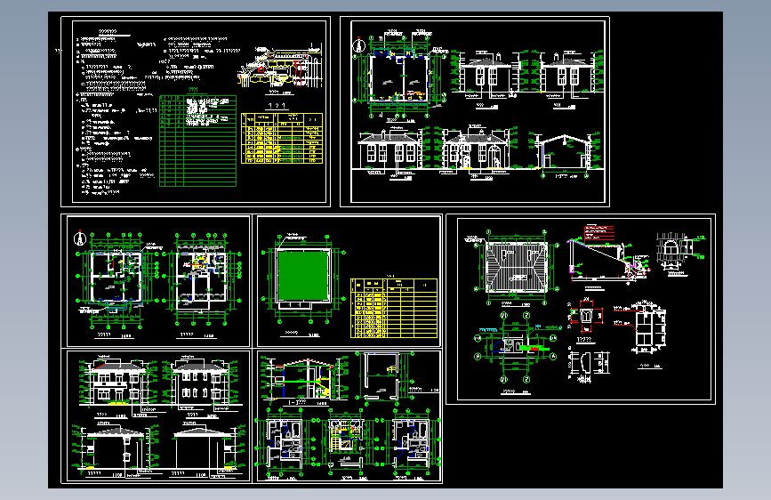 二层小别墅住宅楼建筑平面设计施工图(平面CAD+结构CAD+建筑说明+PDF墨线图）
