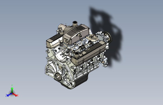 Rover V8 Engine 八缸汽车发动机模型 X_T格式