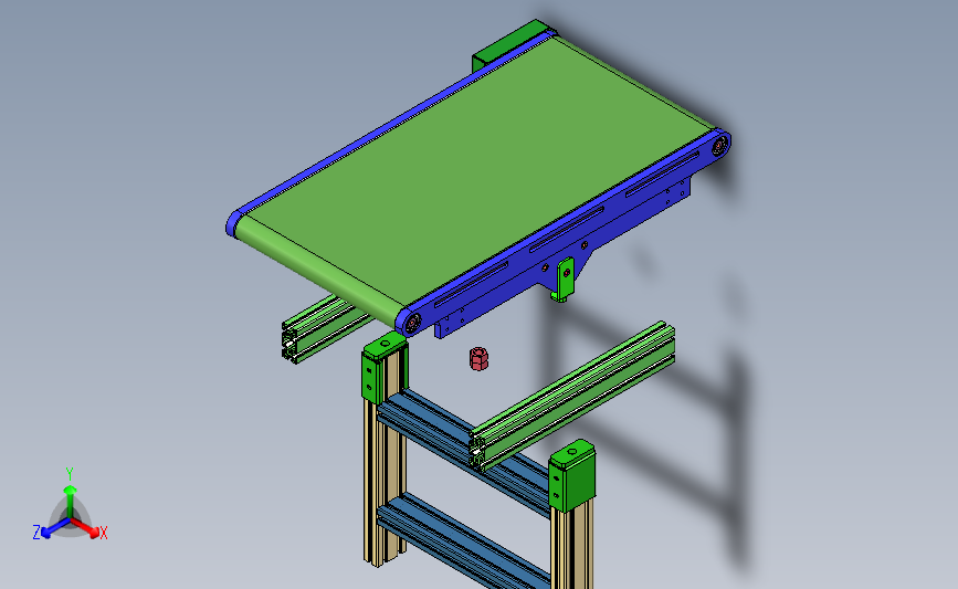 输送工作台3D模型图