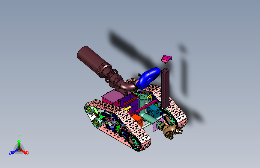 火场隔爆火情探查作业机体