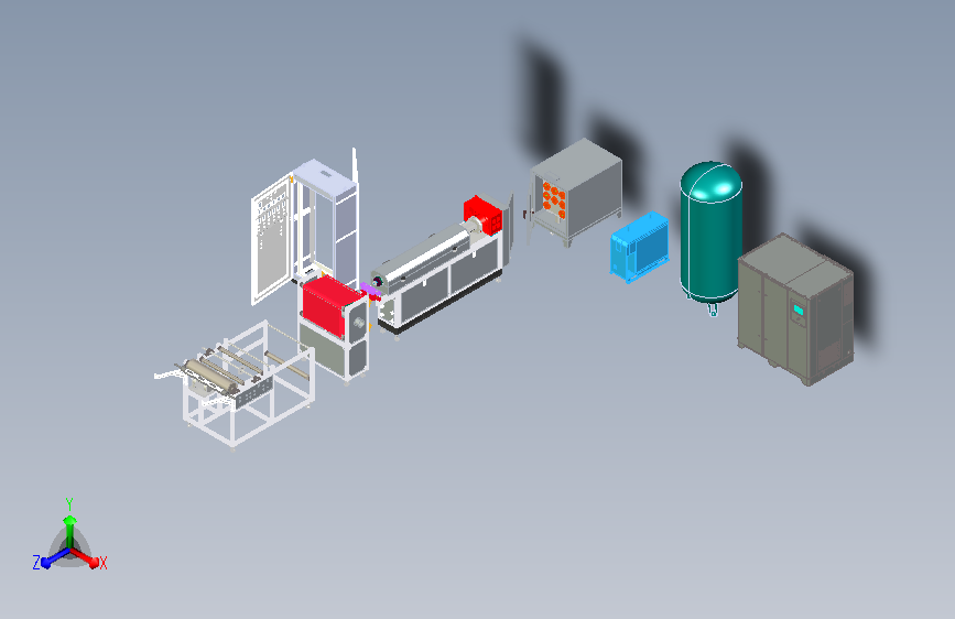 40 熔喷机熔喷布生产设备全套3d+工程图+BOM+电气