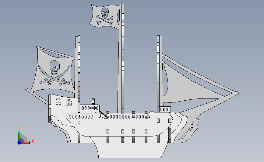 海盗船激光切割拼装模型