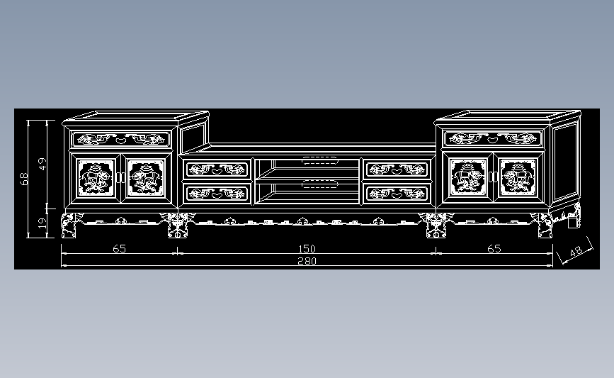三件组象头电视柜h680mm