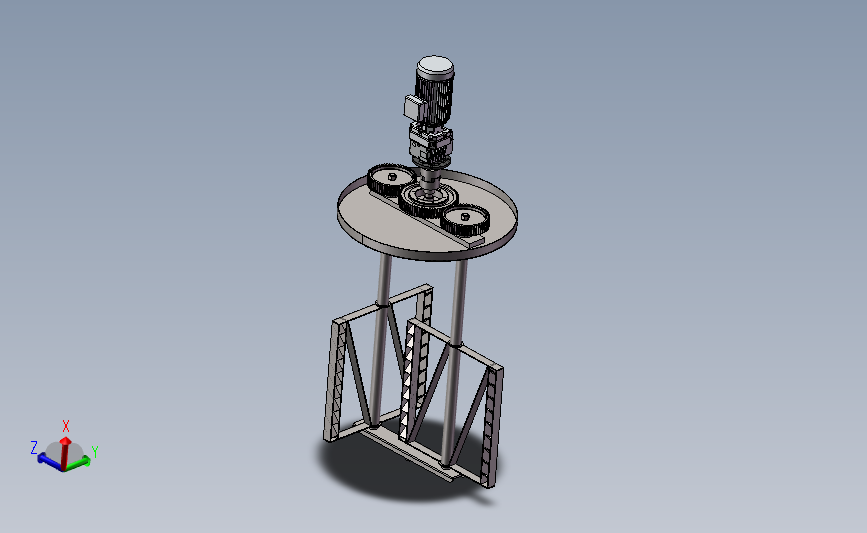 工业搅拌机带双桨异步模型