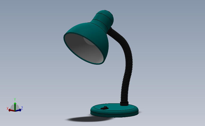 台灯_SOLIDWORKS 2021_模型图纸下载 – 懒石网