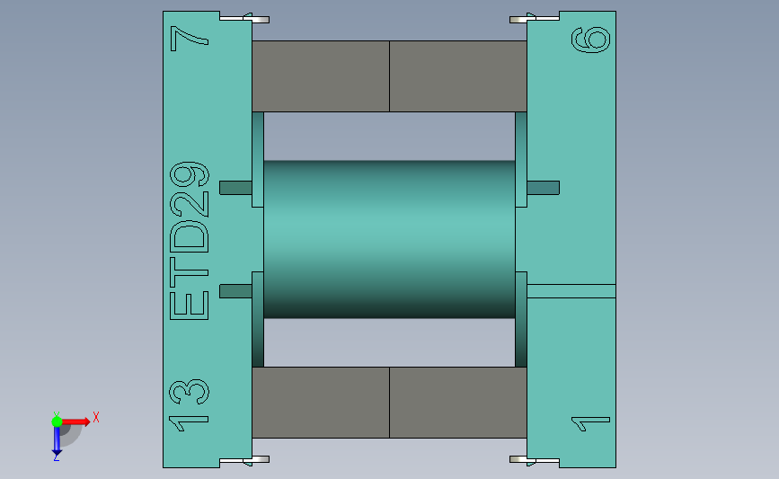 ETD29变压器_Parasolid_模型图纸下载 – 懒石网