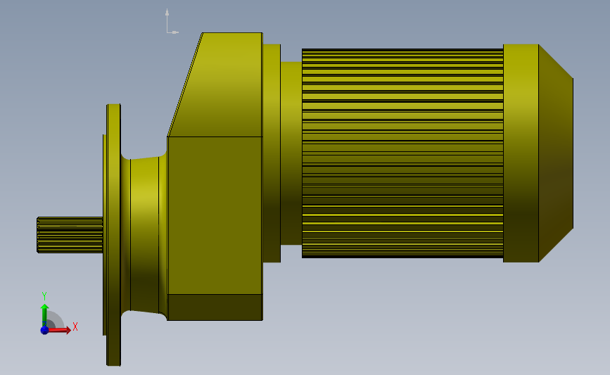 RXF87-4.5-4KW-4级减速器 输出轴带花键 正面视图