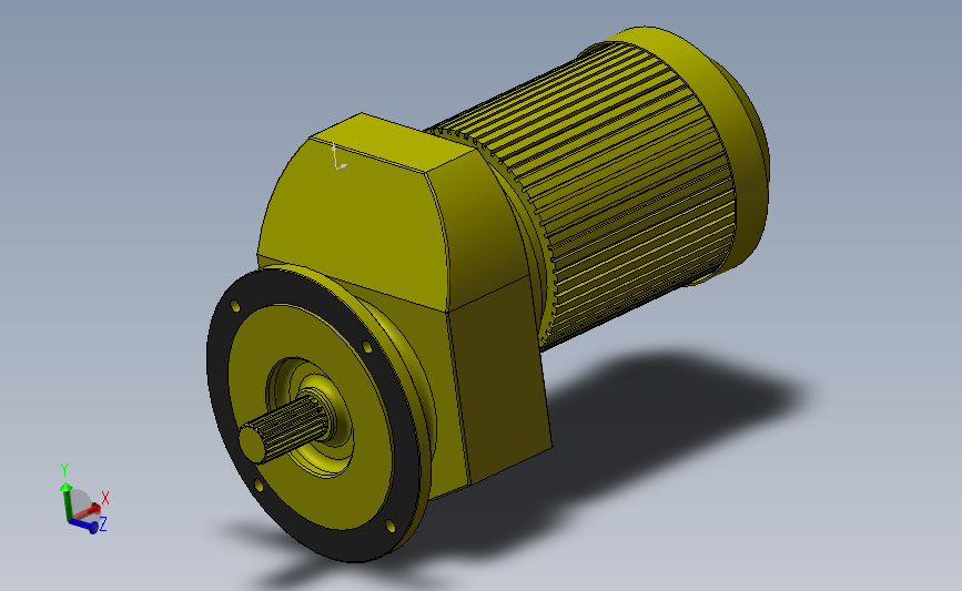 RXF87-4.5-4KW-4级减速器 输出轴带花键 主视图