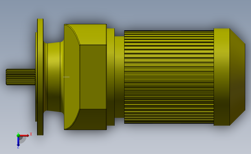 RXF87-4.5-4KW-4级减速器 输出轴带花键 俯视图