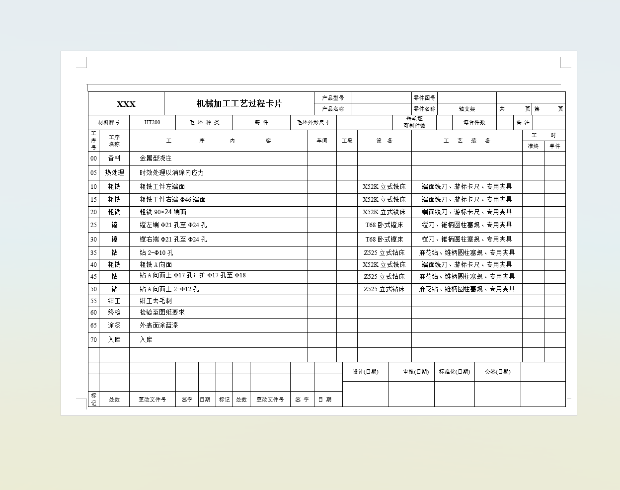 轴支架工艺及铣底端面夹具设计【含CAD图纸+说明书】