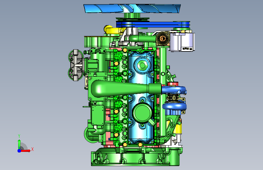 玉柴发动机YC4A115Z=65570=10 正面视图