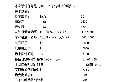 BJ1090中型载货汽车整体式驱动桥设计含6张CAD图