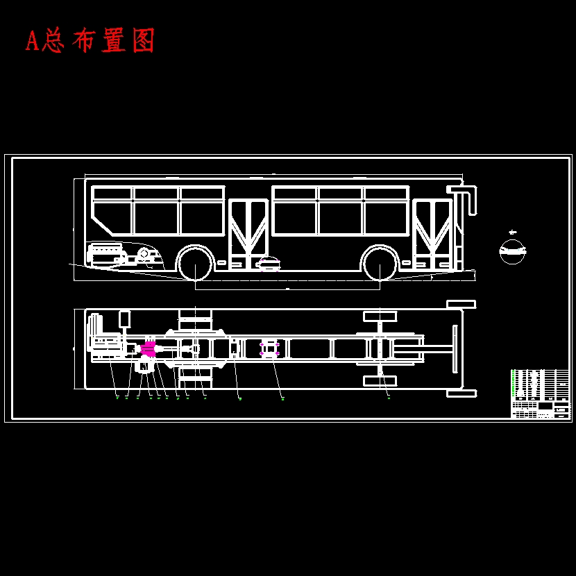 HD6120混合动力城市客车总体设计含3张CAD图