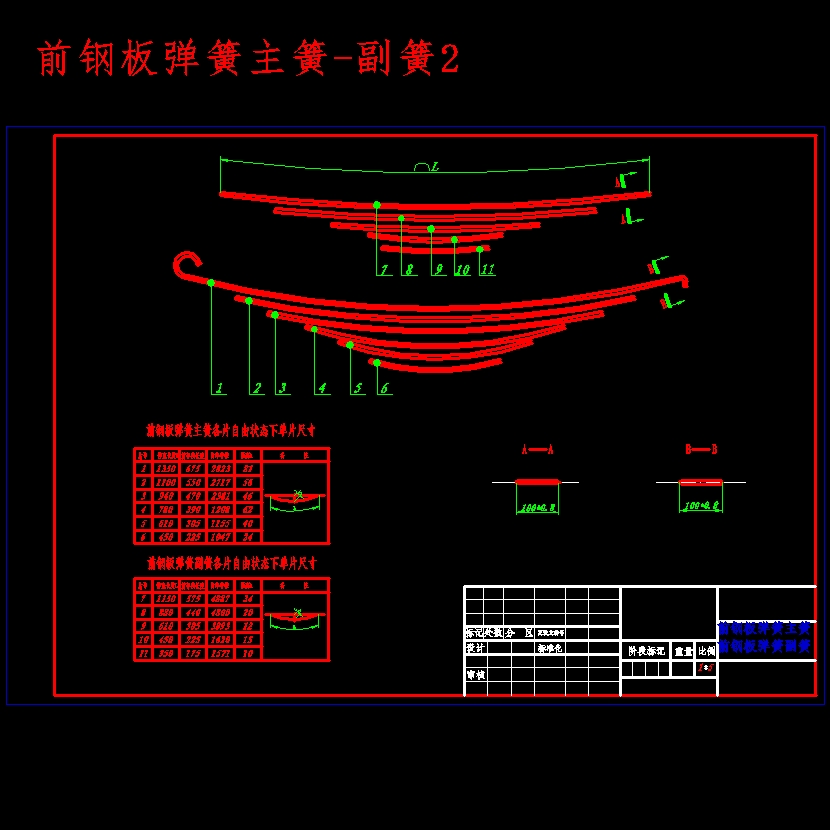 挂车前桥与悬架设计含10张CAD图 主视图