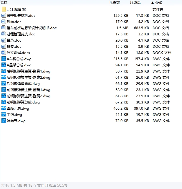 挂车前桥与悬架设计含10张CAD图