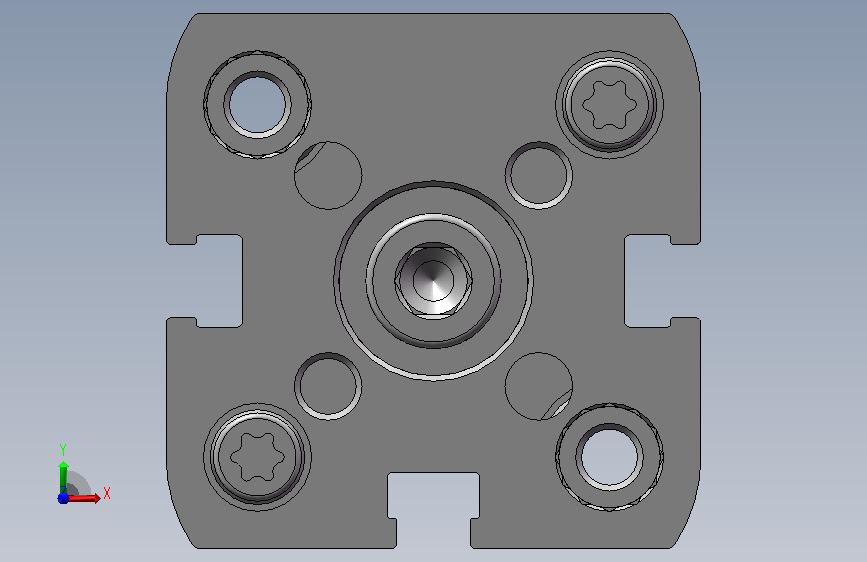 气缸~ADNGF-25-40-P-A~FESTO-Y-A-Bg-2-5-A 正面视图