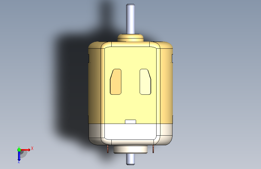 A0018095-直流电机 — 正在进行中的 CAD 设计 俯视图