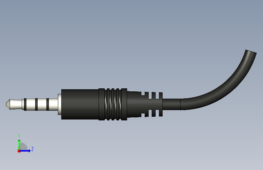 A0018097-TRRS 插头,3.5mm,4 极,模塑 左侧视图