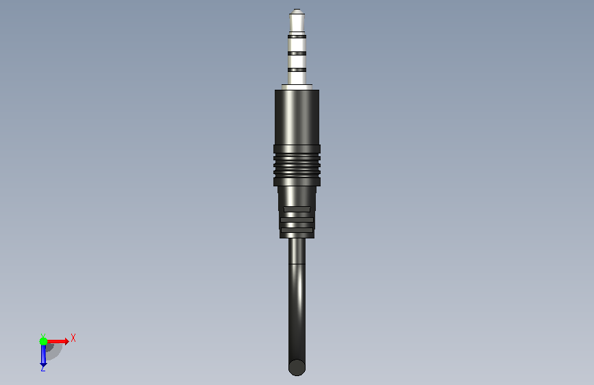 A0018097-TRRS 插头,3.5mm,4 极,模塑 俯视图