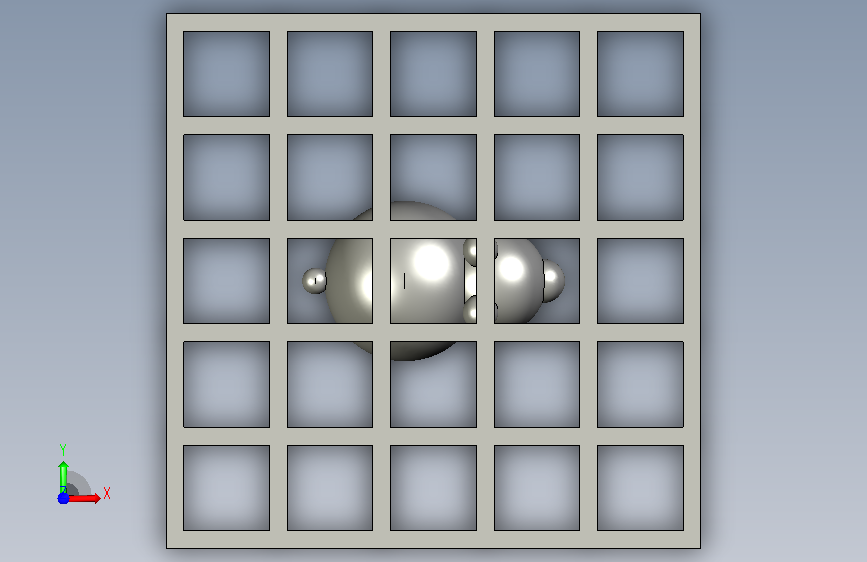 A0018100-立方体笼中的囚禁物体 _ 可溶性支撑3D打印挑战 正面视图