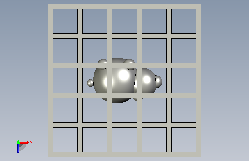 A0018100-立方体笼中的囚禁物体 _ 可溶性支撑3D打印挑战 俯视图