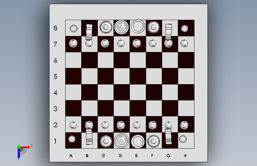 国际象棋组装 俯视图
