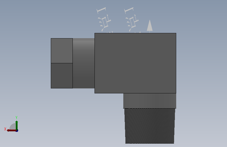 直角端接管接头JBZQ 4571-2006 (2) 背面视图