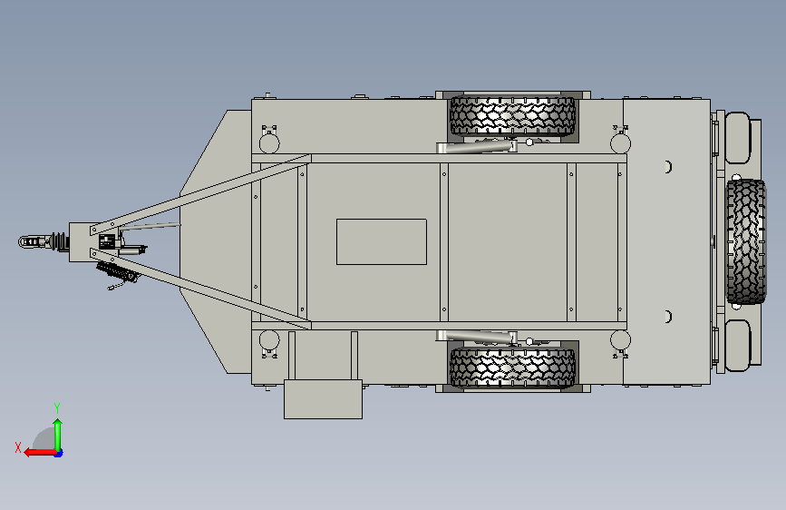 A0018174-越野弹出式房车拖车(4.6米,单轴)——全内饰与外饰 背面视图