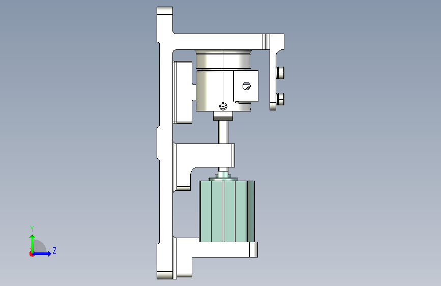 涡轮箱加工工艺及钻左端面4-M4螺纹底孔夹具设计含sw三维模型+CAD图纸+说明书 左侧视图