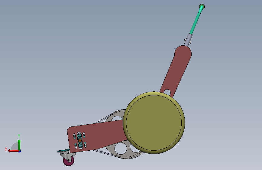 环保型剪草机cad设计图纸+solidworks三维模型+说明书全套 背面视图