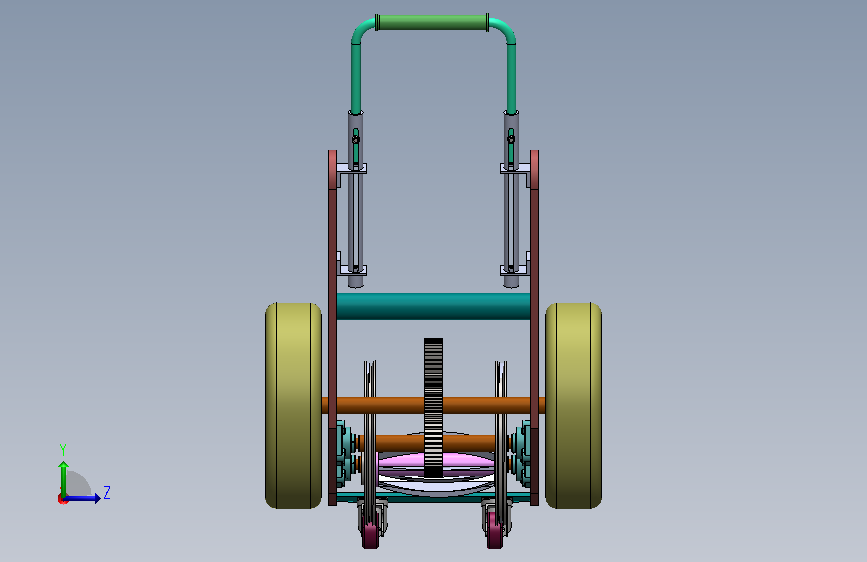 环保型剪草机cad设计图纸+solidworks三维模型+说明书全套 左侧视图