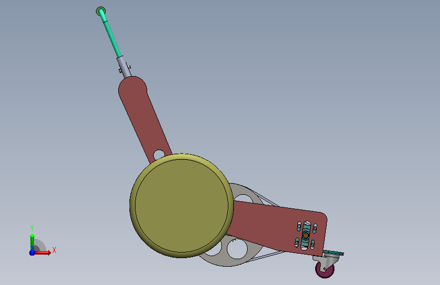环保型剪草机cad设计图纸+solidworks三维模型+说明书全套 正面视图