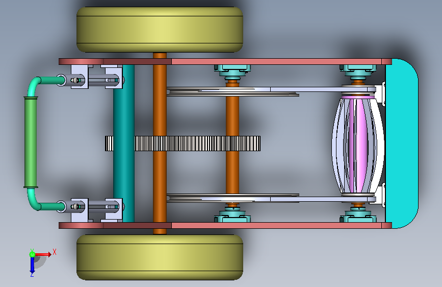 环保型剪草机cad设计图纸+solidworks三维模型+说明书全套 俯视图