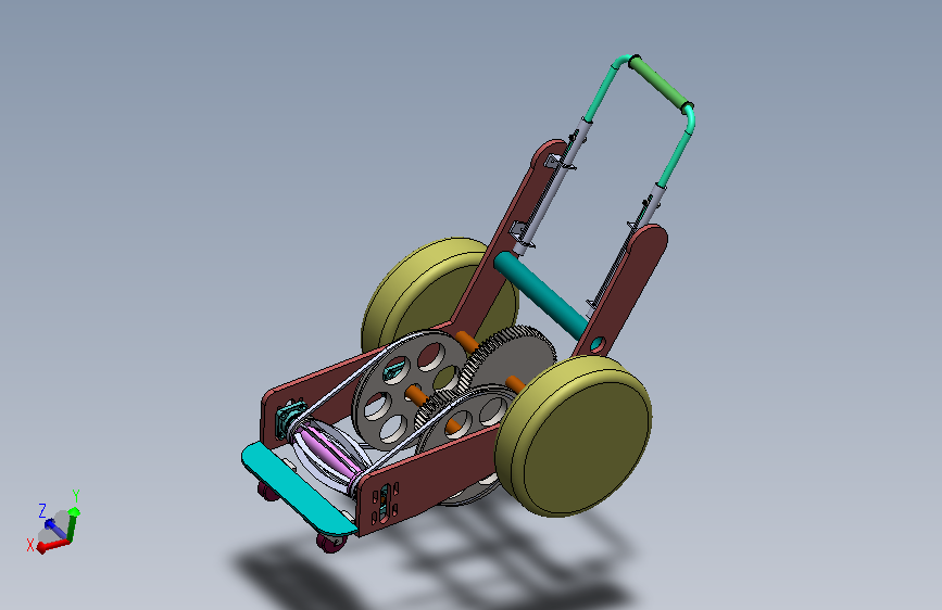 环保型剪草机cad设计图纸+solidworks三维模型+说明书全套