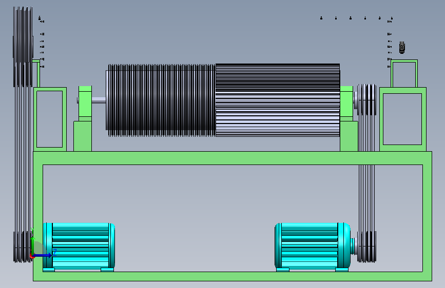 Solidworks 板栗去皮机设计 左侧视图