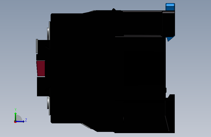JZC4接触器式继电器三维模型202204 左侧视图